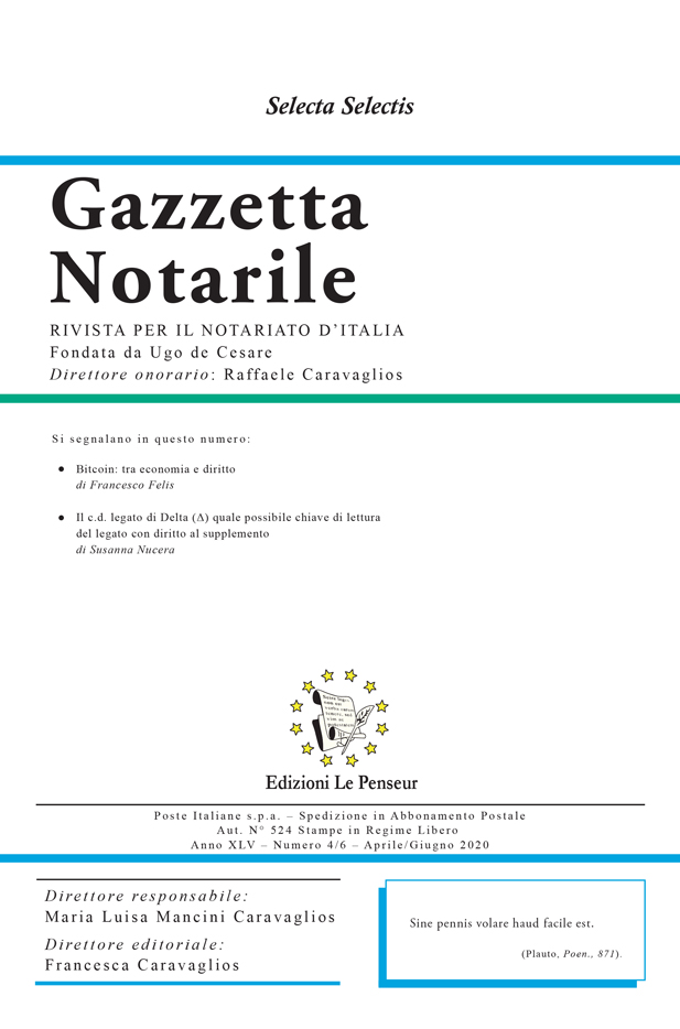 Gazzetta Notarile, Fascicolo Aprile – Giugno 2020