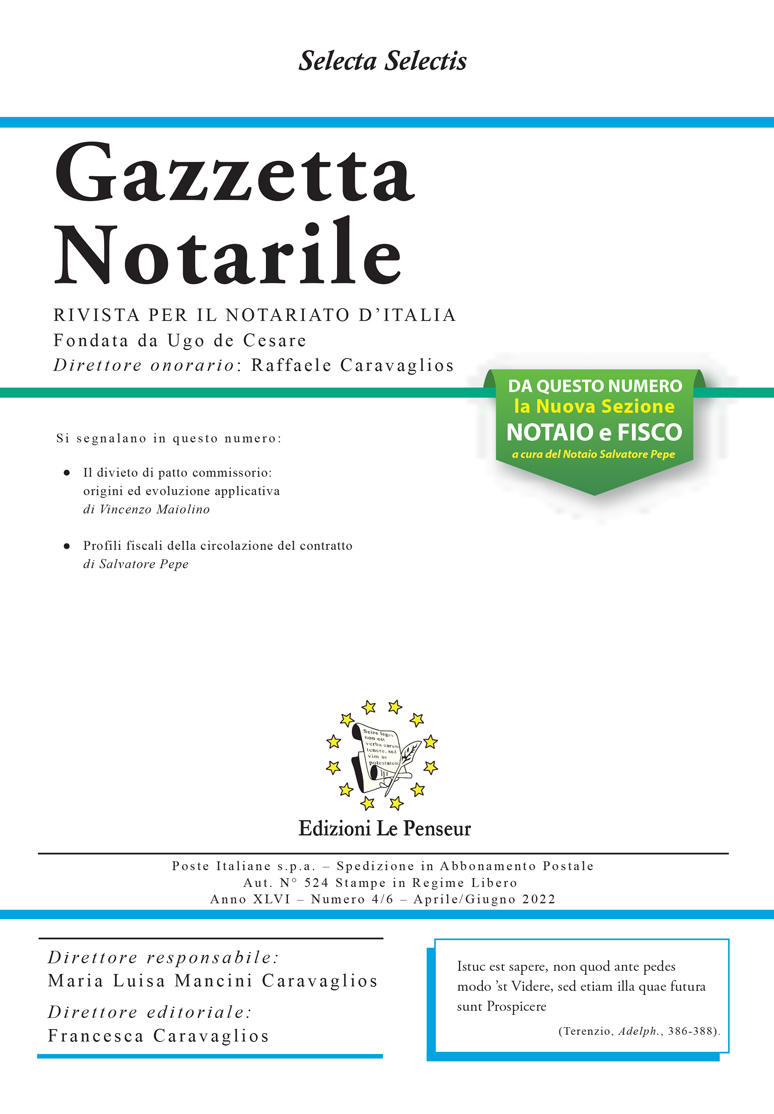 Gazzetta Notarile, Fascicolo Aprile-Giugno 2022