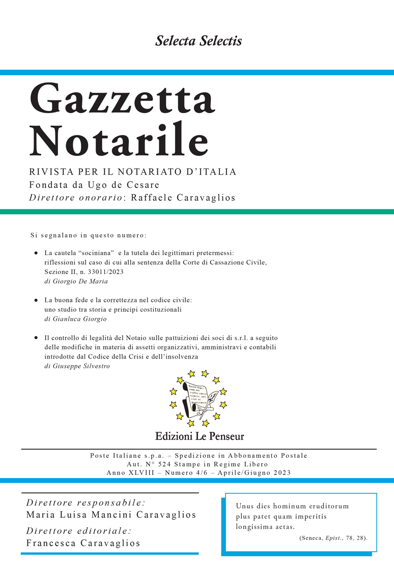Gazzetta Notarile, Fascicolo Aprile-Giugno 2023